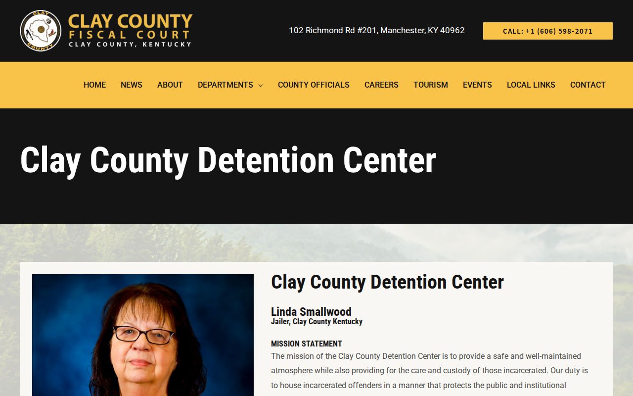 Clay County Detention Center booking records page