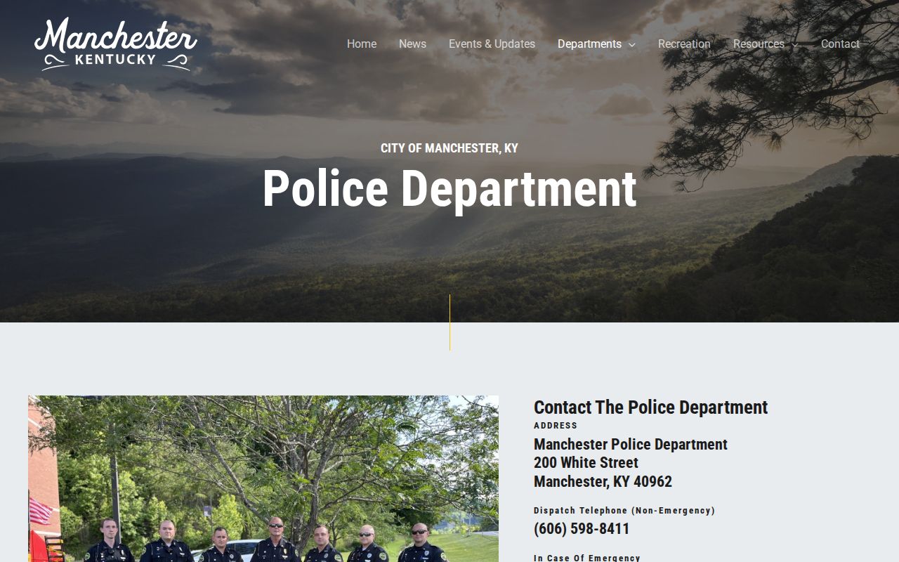 Manchester Police Department official page for Clay County arrest records